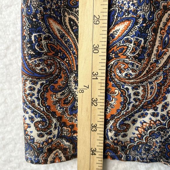J. Crew 00 Women’s 100% Silk Orange Blue Paisley Spaghetti Straps Mini Dress - Picture 10 of 11